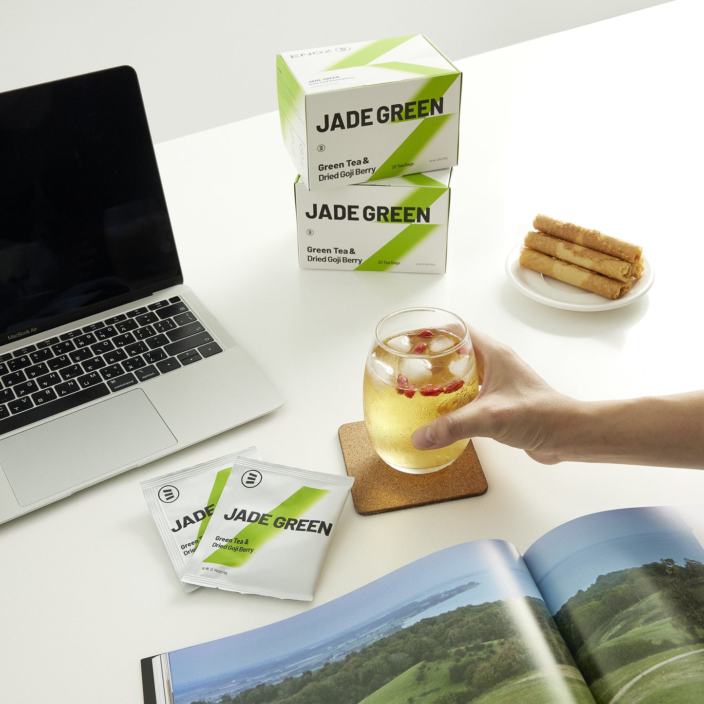 JADE GREEN TEA 茉莉綠茶 台灣高山茶葉+枸杞 天然甜味及淡雅茉莉花香風味